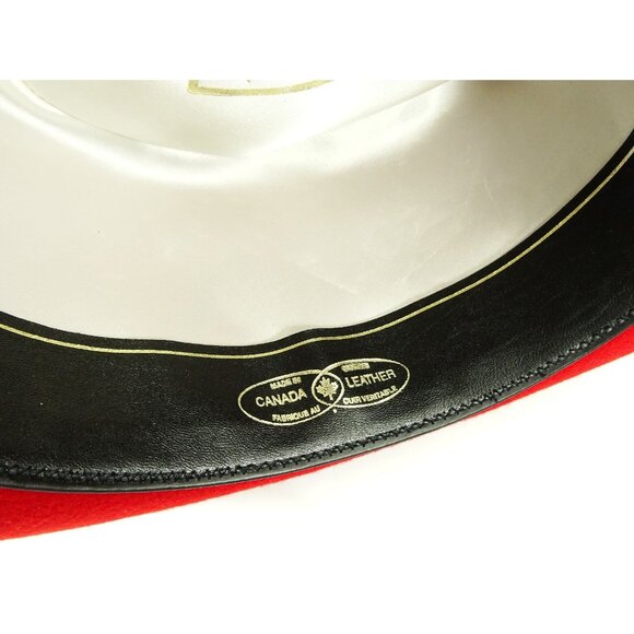 Vintage Biltmore Red Wool Felt Fedora Feather Classic Dress Hat 7 3/8 59 - Picture 6 of 12